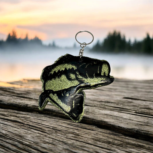 Bass Fish 3-inch Keychain – Fisherman Gift Key Ring