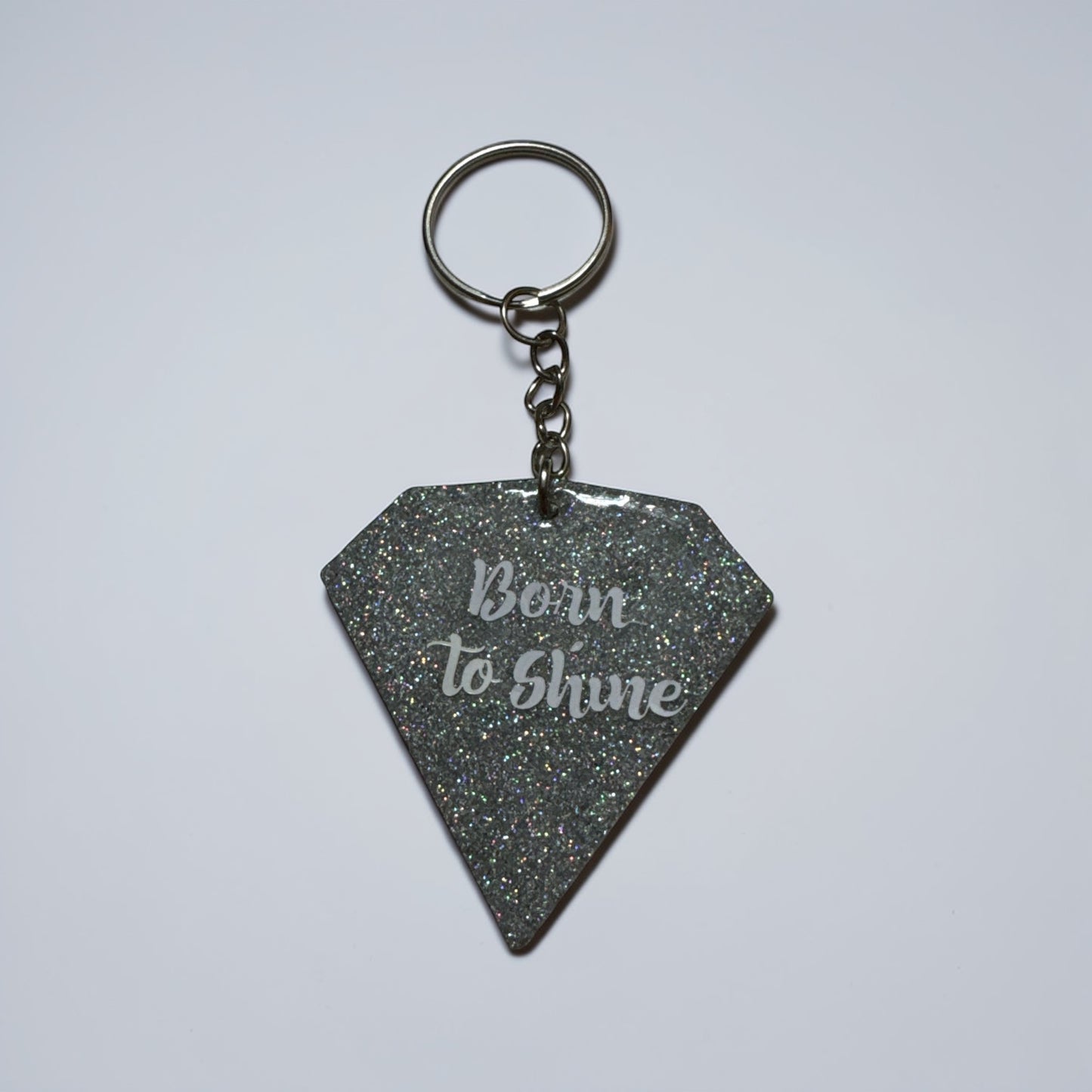Diamond Glitter Personalized Acrylic Keychain – 2-Inch Sparkly Bag & Key Charm