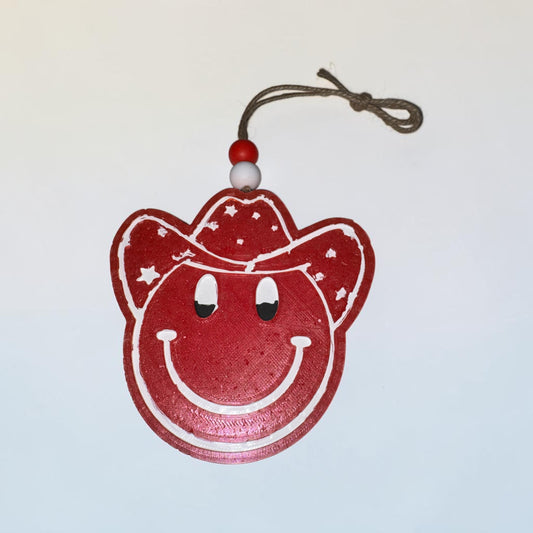 Smiley Face with Hat Car Freshie – Handmade Hanging Car Air Freshener