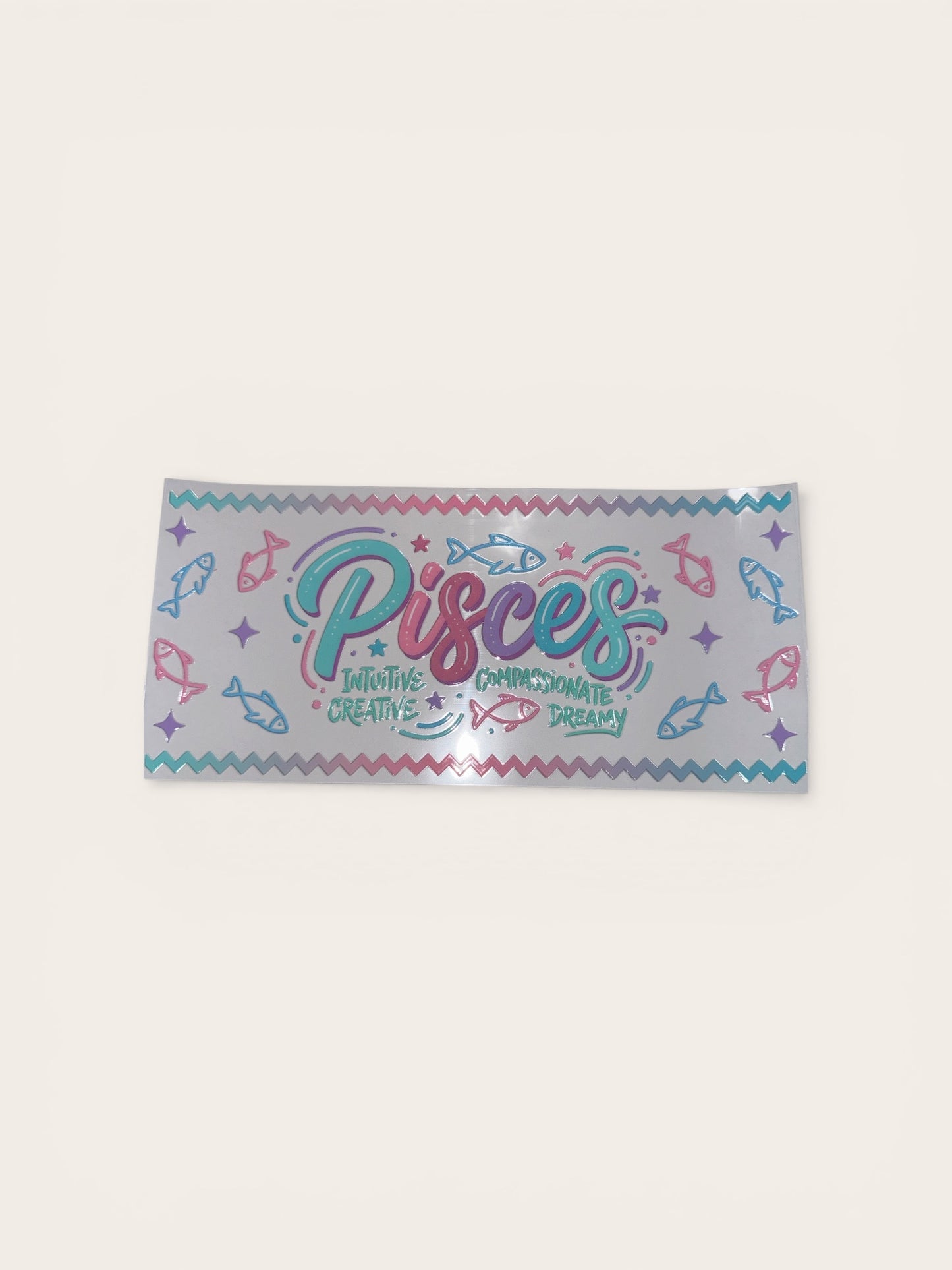 Pisces Zodiac Sign UV DTF 16oz Cup Wrap, #225 Tumbler Decal