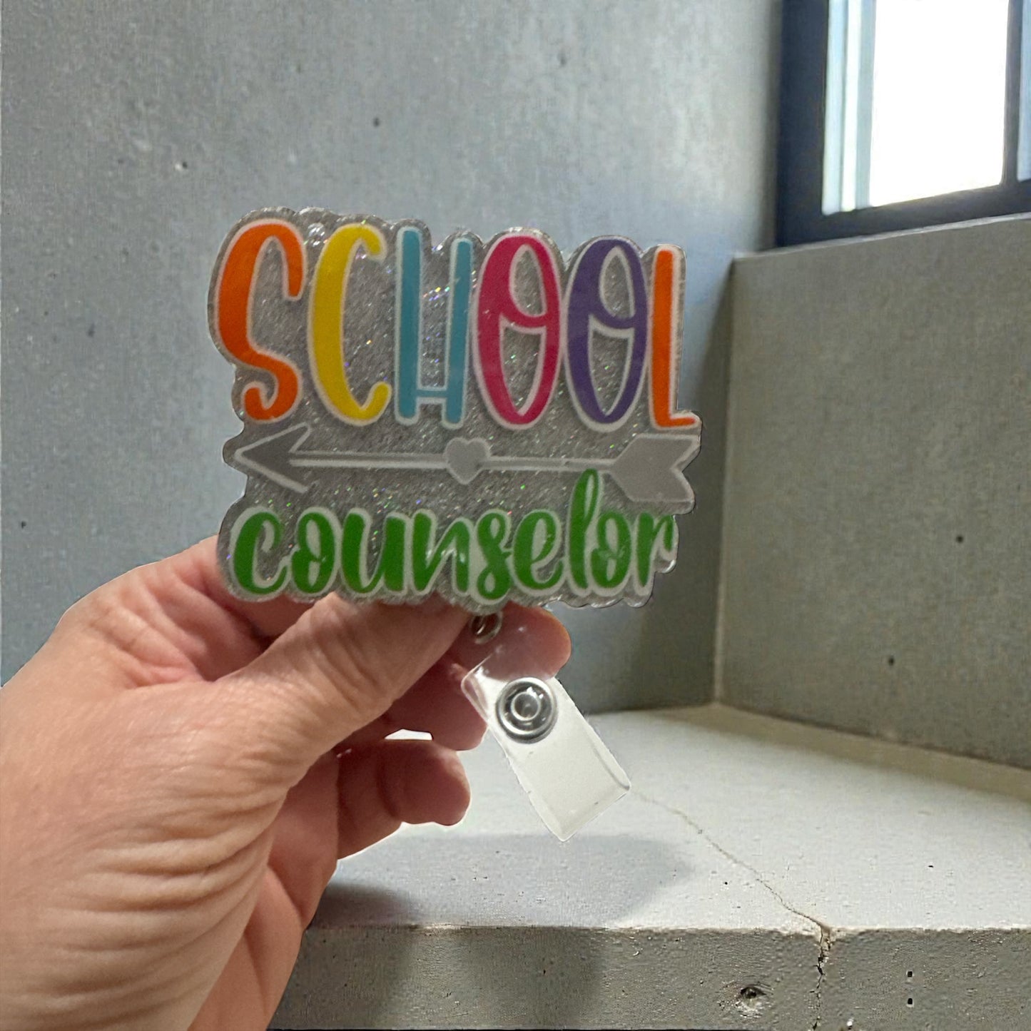 COUNSELOR, Badge Reel, School ID, Badge Holder, Alligator Clip