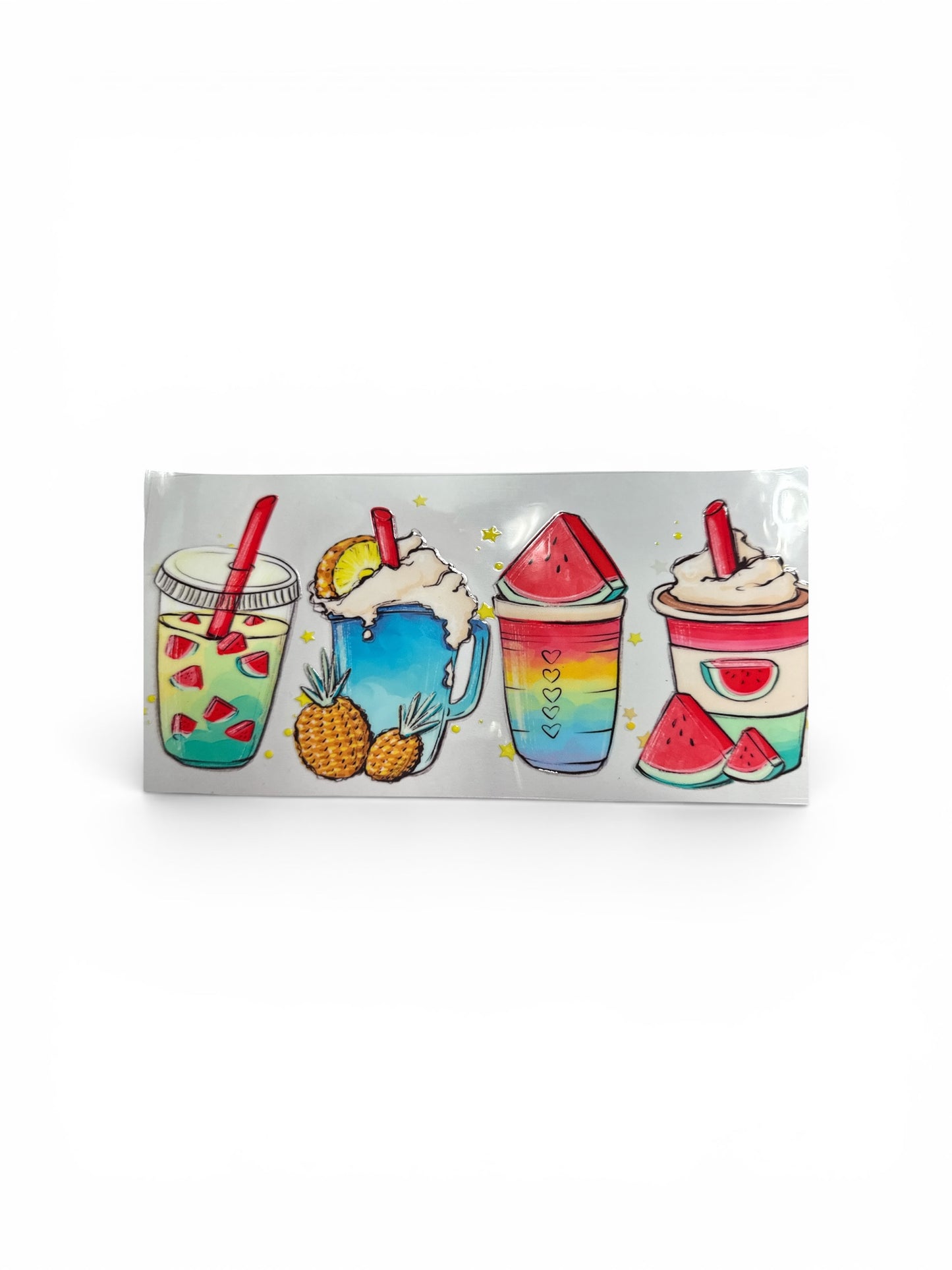 Beach Drinks (4 cups) UV DTF 16oz Cup Wrap, #297 Tumbler Decal