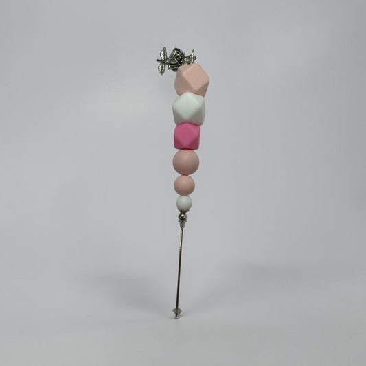 Beaded 6-inch Pokey Tool (Pink and White)– Craft Pick for Vinyl Weeding & Detail Work