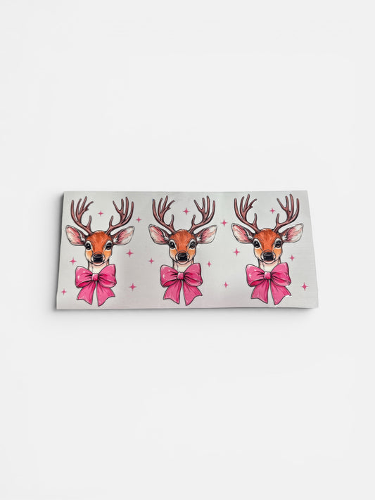 Deer with Pink Bows 16oz UV DTF Transfer for Cups #311