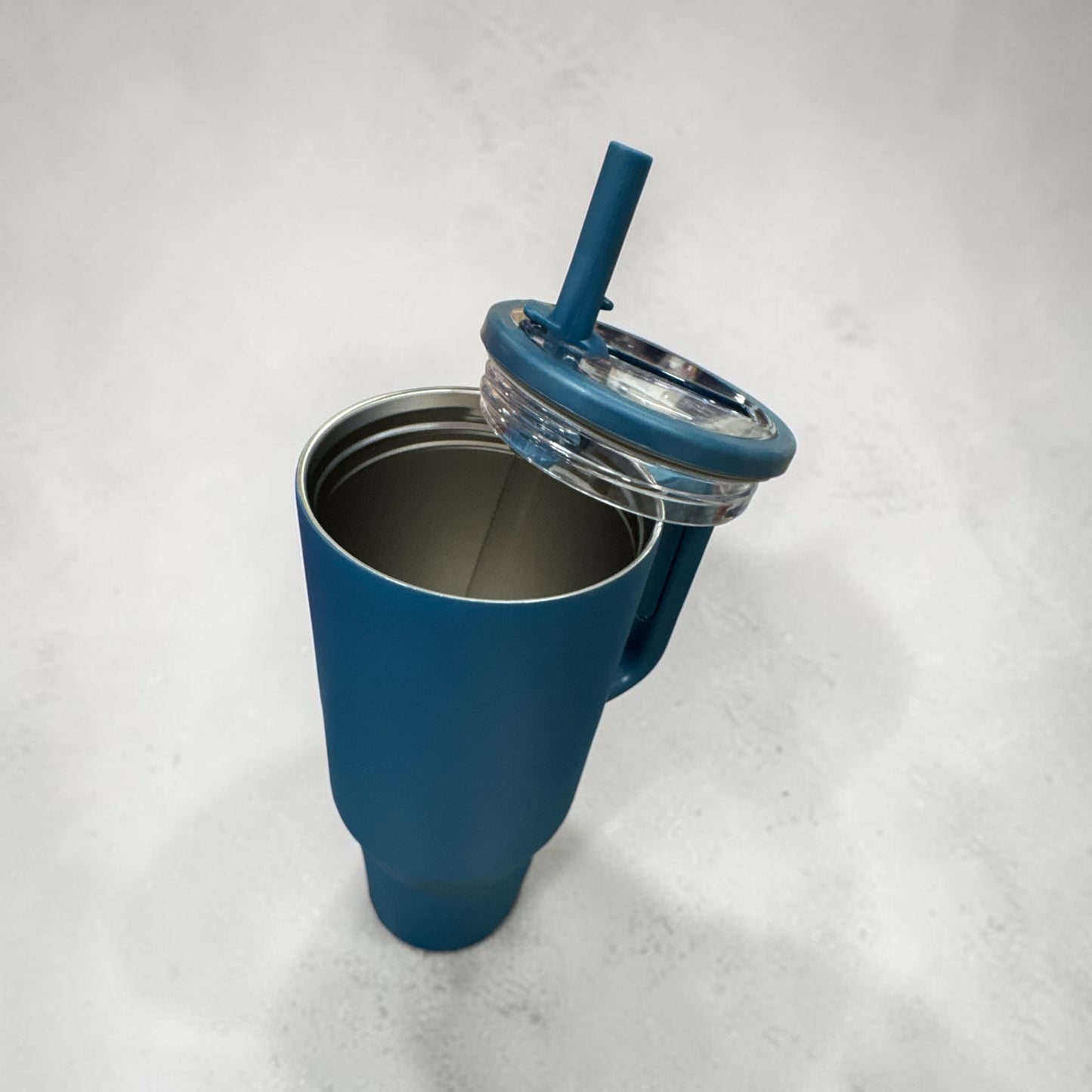 40oz Powder Coated Stainless Steel Tumbler with Handle DARK BLUE