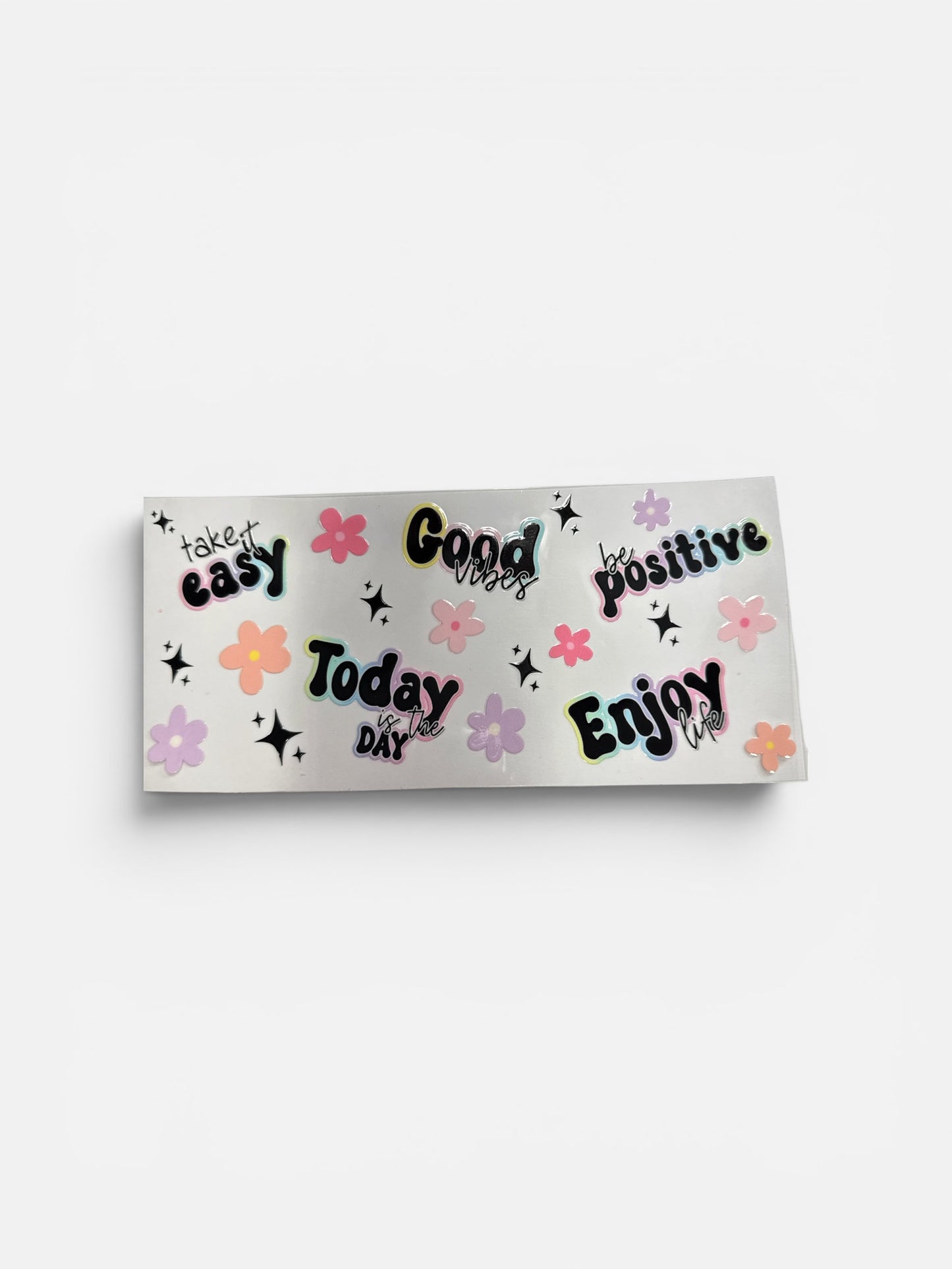 Good Vibes UV DTF 16oz Cup Wrap, #300 Tumbler Decal