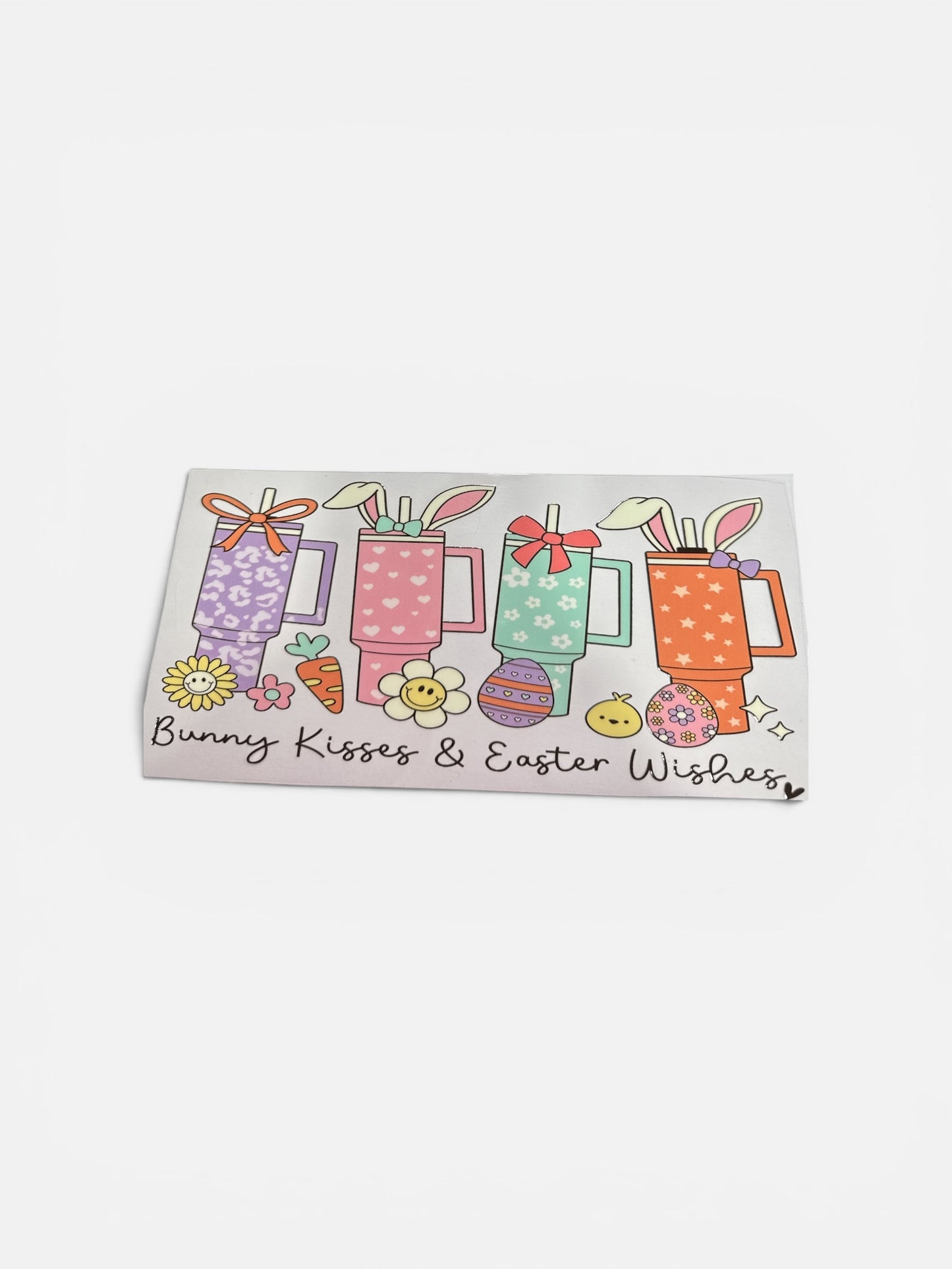 Tumblers with Bunny Ears Easter Theme 16oz UV DTF Cup Wrap Transfer for Cups #325
