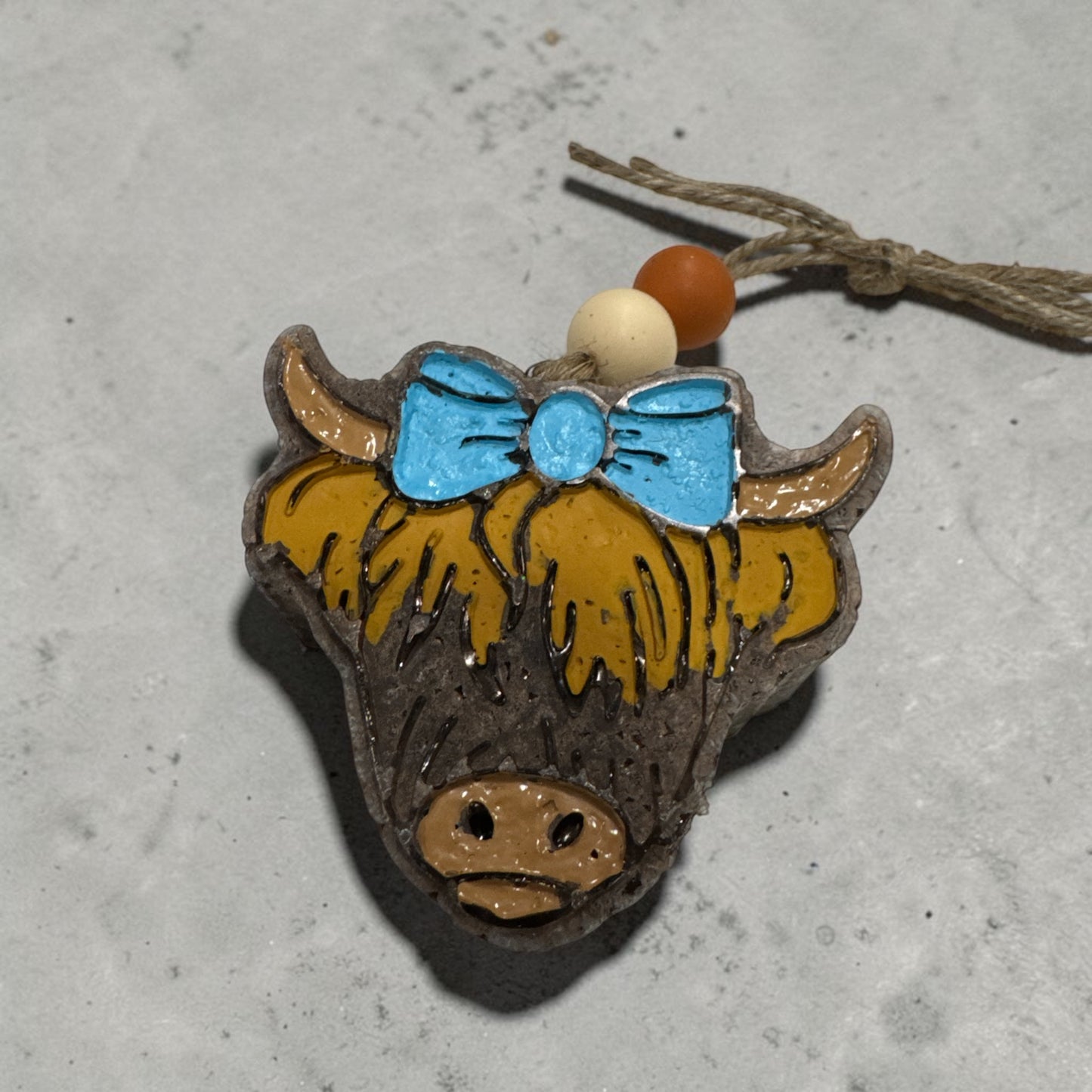 Hyland Cow Car Freshie – Handmade Hanging Car Air Freshener