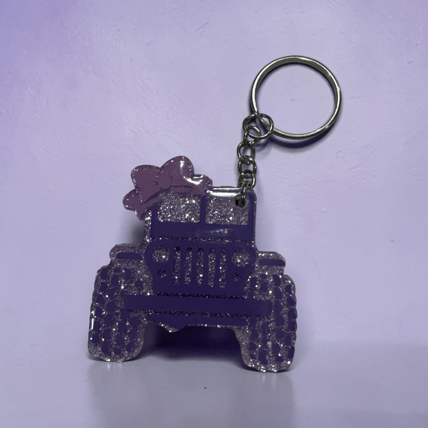 Off Road Vehicle with a Bow Keychain| Bag Tag| Personalized