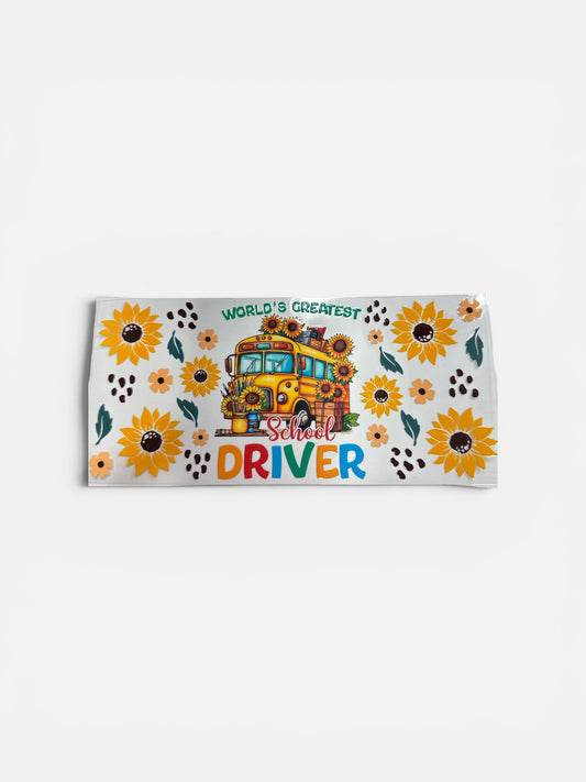 School Bus Driver UV DTF 16oz Cup Wrap, #306 Tumbler Decal