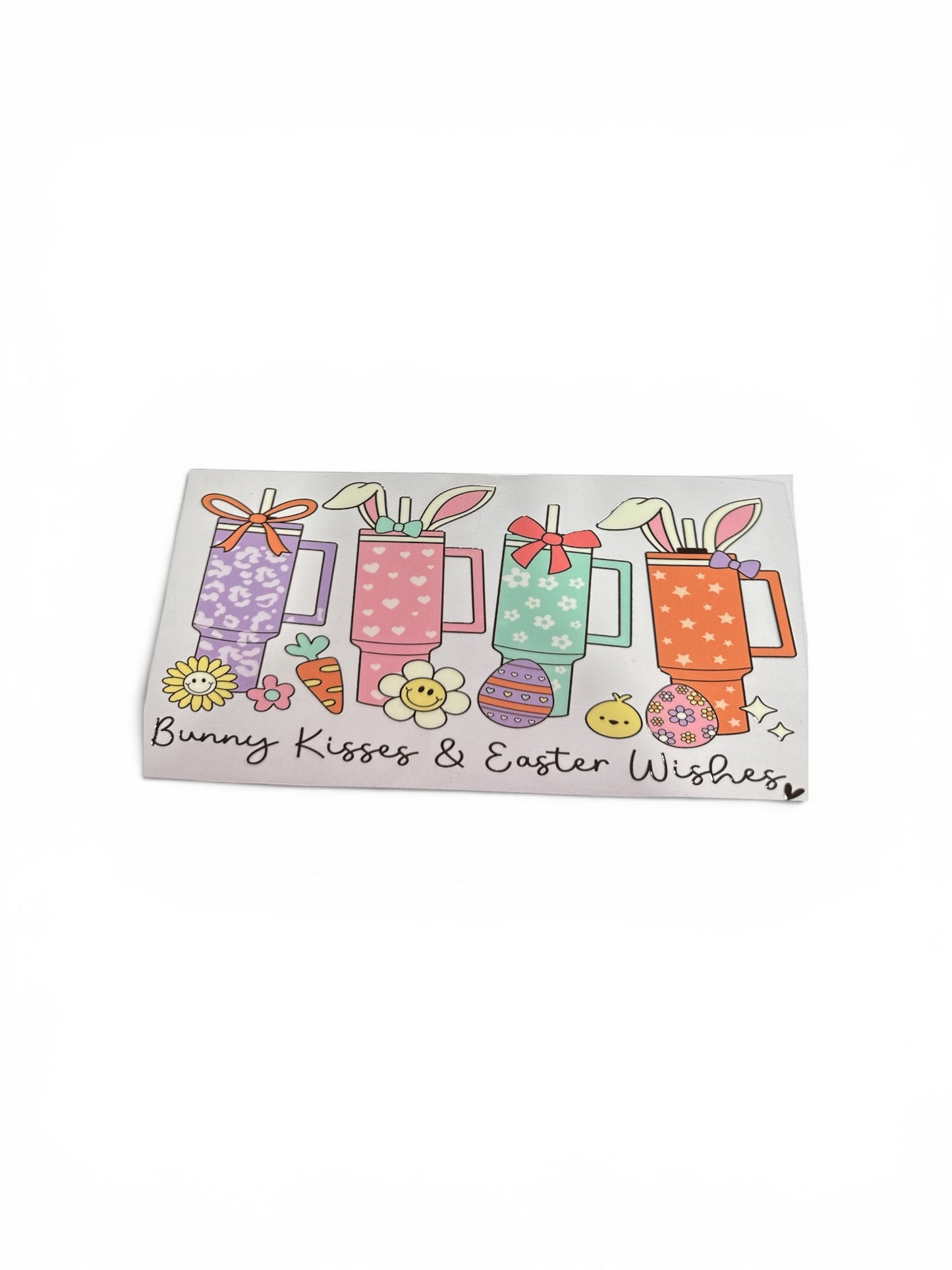 Tumblers with Bunny Ears Easter Theme 16oz UV DTF Cup Wrap Transfer for Cups #325