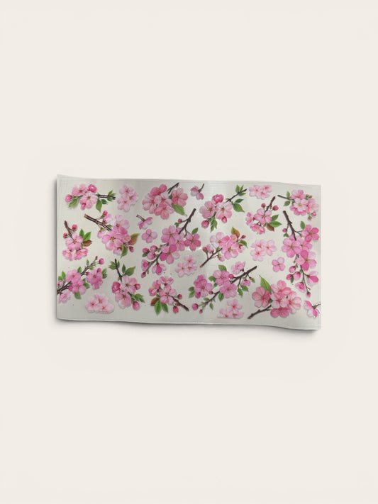 Cherry Blossom Flowers 16oz UV DTF Cup Wrap Transfer for Cups #331