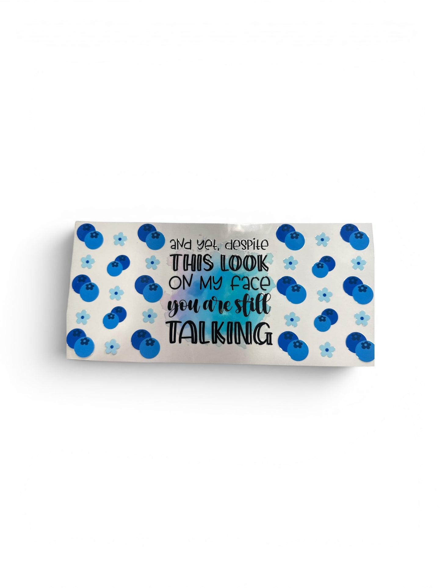 Talking with Blueberries UV DTF 16oz Cup Wrap, #302 Tumbler Decal