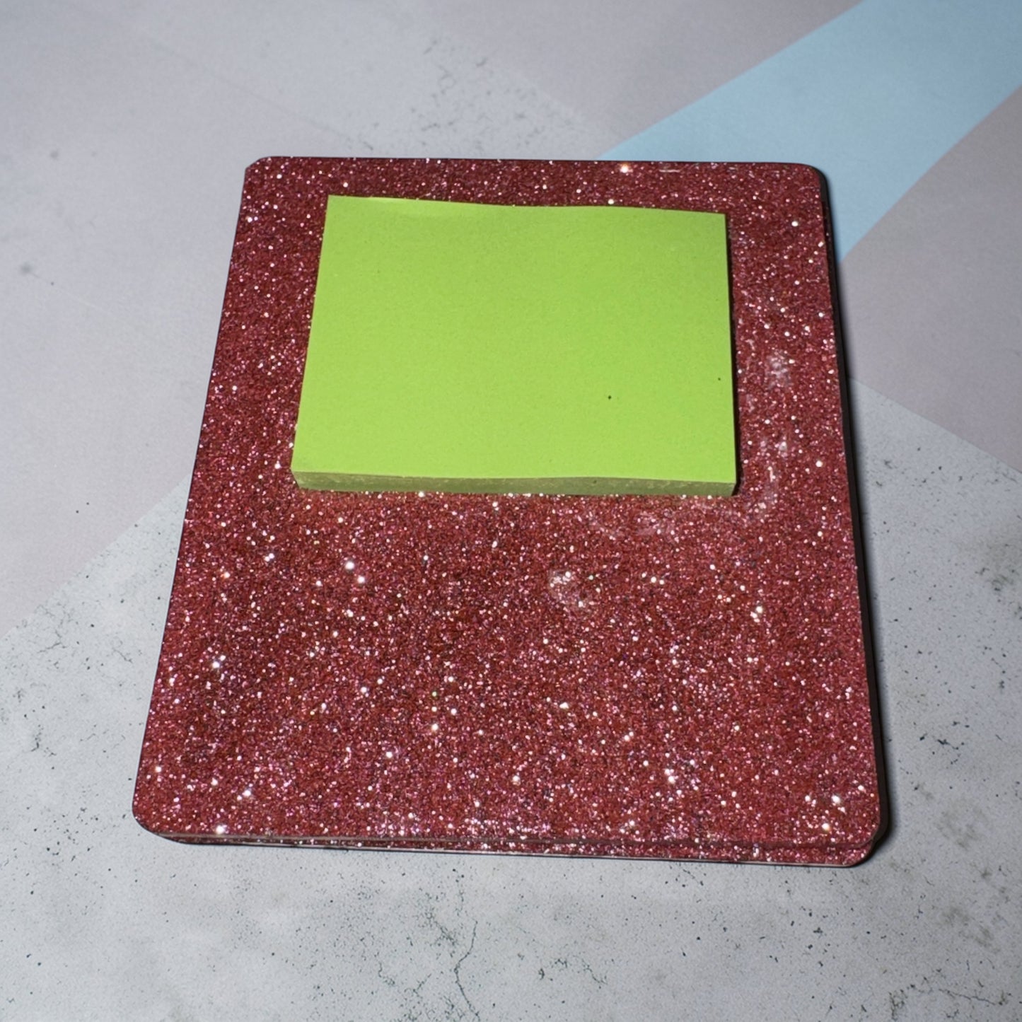 Post‑It Note Holder| Acrylic Glitter – Cute Desk Organizer & Office Accessory