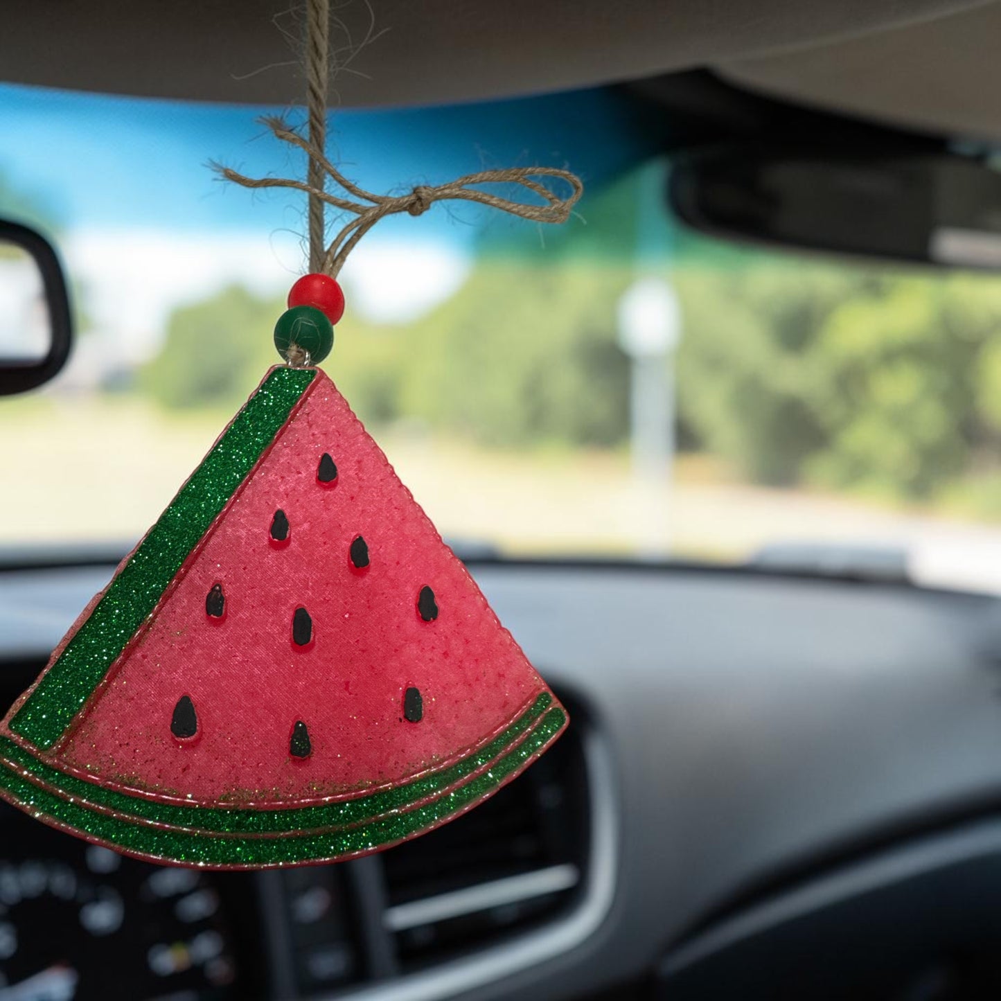 Watermelon Slice Car Freshie – Handmade Hanging Car Air Freshener