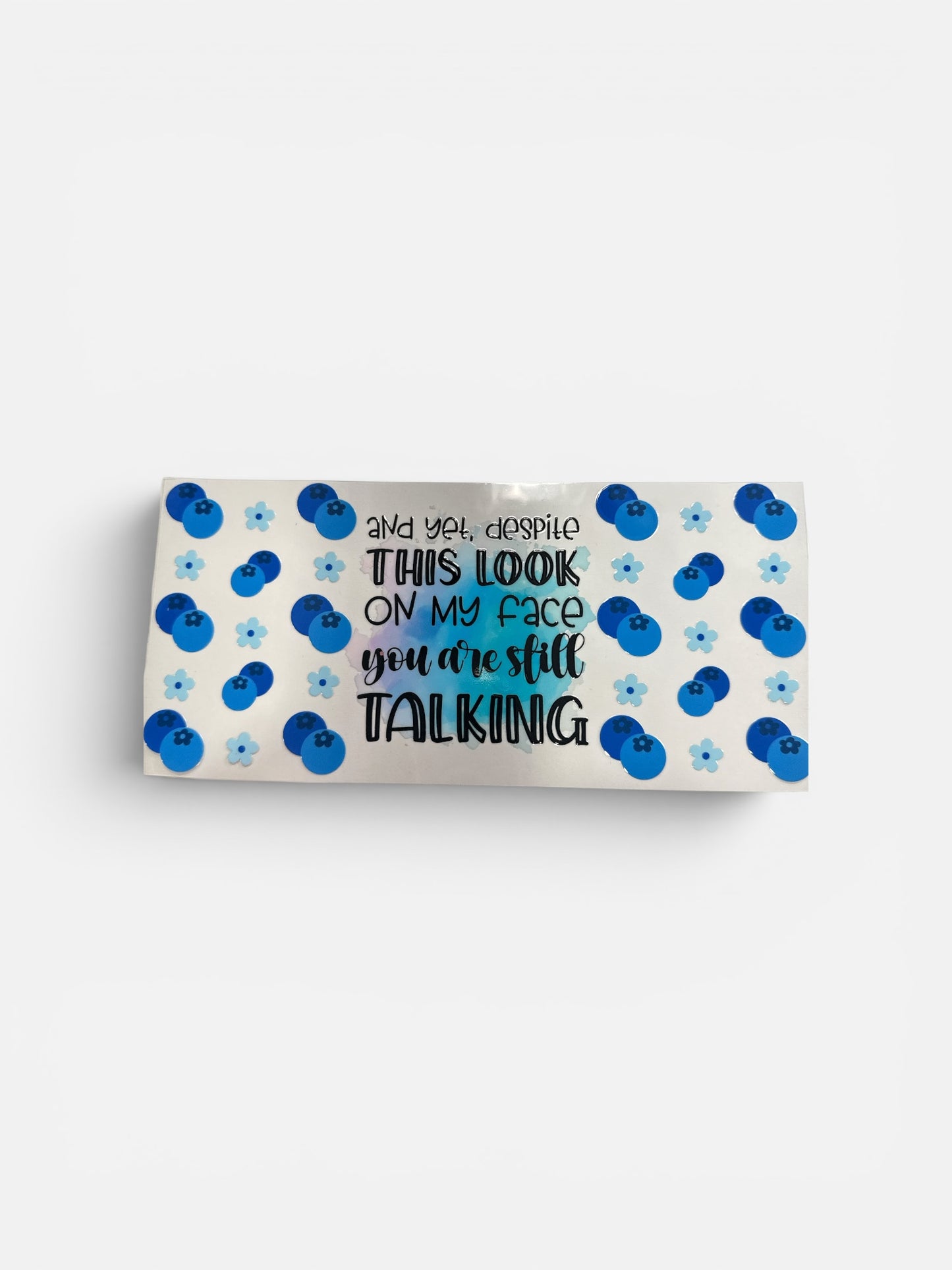 Talking with Blueberries UV DTF 16oz Cup Wrap, #302 Tumbler Decal