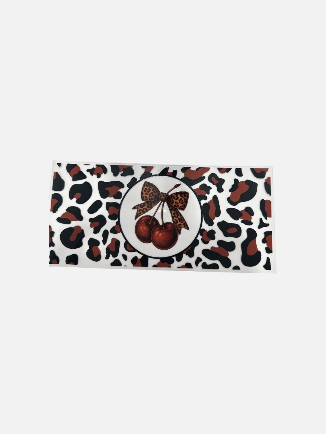 Cherries - Leopard UV DTF Cup Wrap – #557